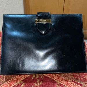 Authentic Vintage FERRAGAMO Black & Gold Bag